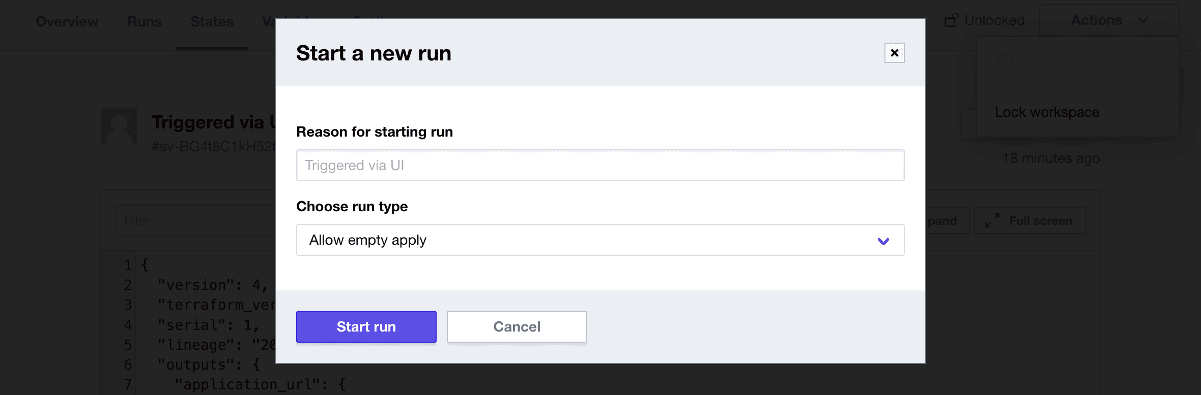 Trigger empty apply run in HCP Terraform